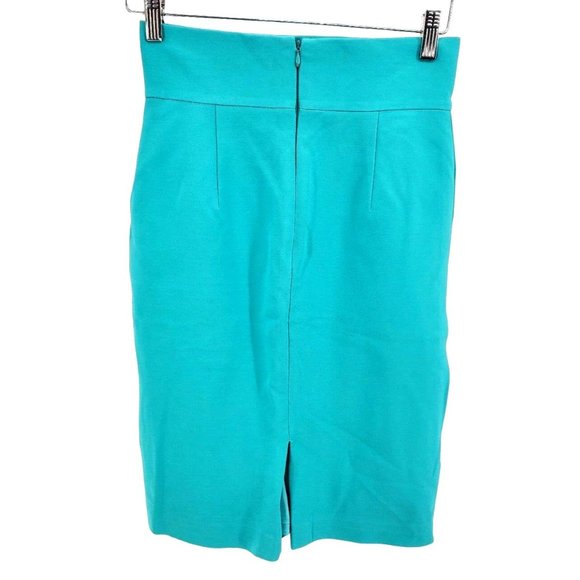 ANTONIO MELANI Pencil Skirt Knee-length Stretchy Soft Fitted Knee-length Teal - Picture 3 of 10